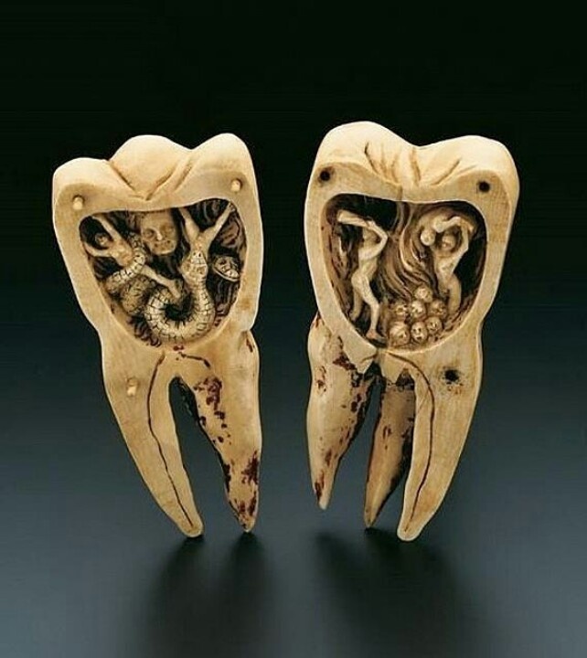 representación del gusano de los dientes.